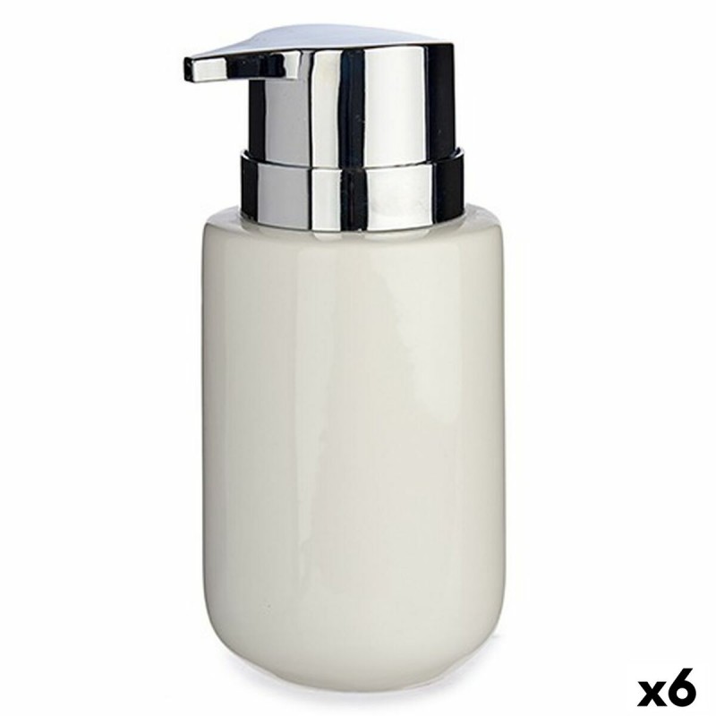 Soap Dispenser White Silver Metal...