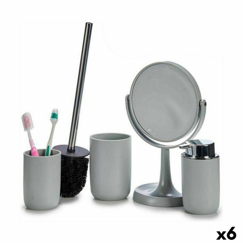 Badezimmer Set Grau Polypropylen (6...