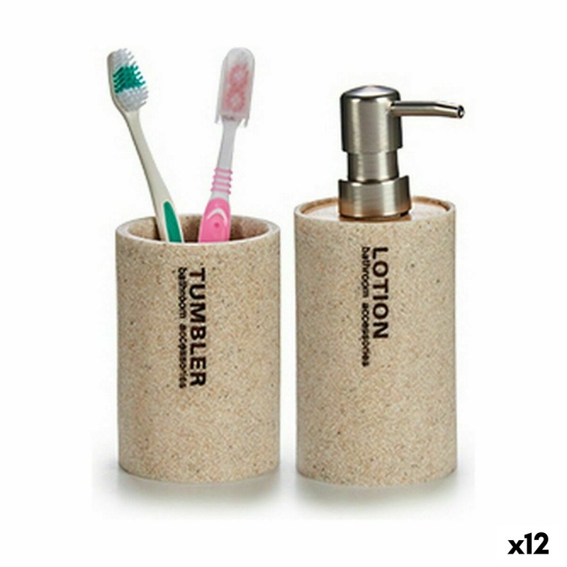 Dispenser di Sapone Beige Argentato...