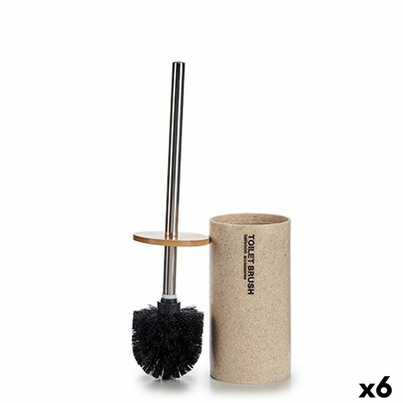 Toilet Brush Beige Silver Metal Resin...