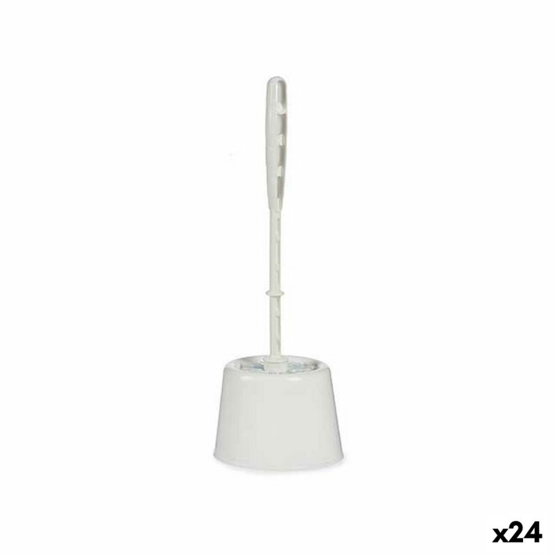 Brosse de salle de wc Blanc Plastique...