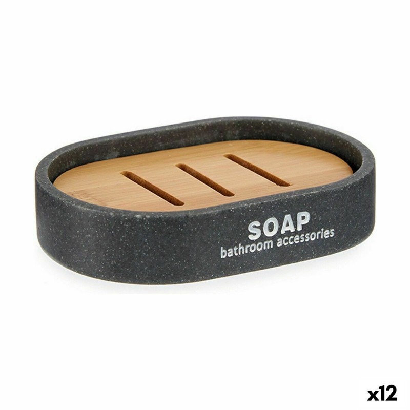 Soap dish Brown Grey Resin 8 x 2,5 x...