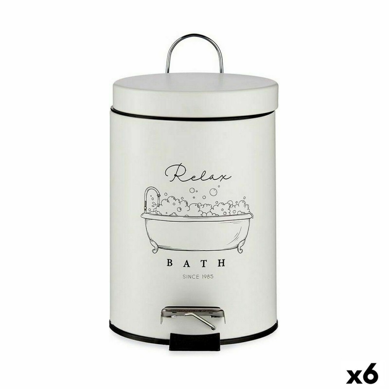 Papelera con Pedal Relax Bath Blanco...