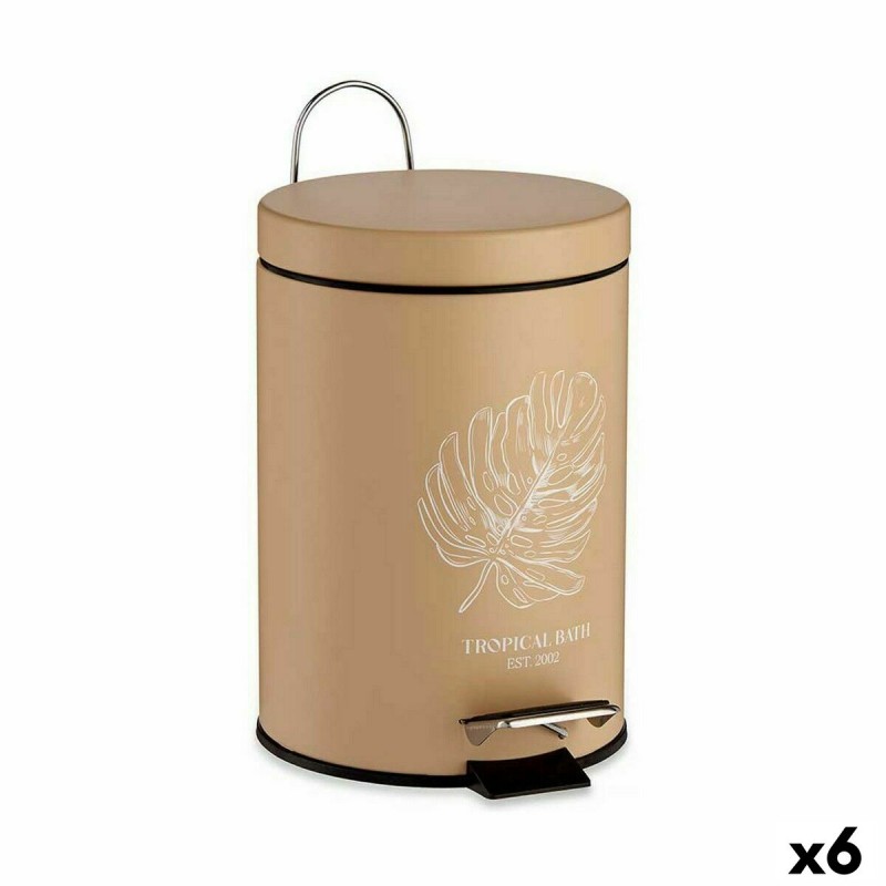 Pedal bin Tropical Bath White Beige...