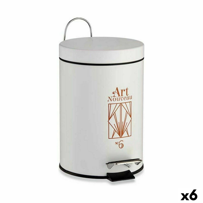 Pedal bin Art Nouveau White Bronze...