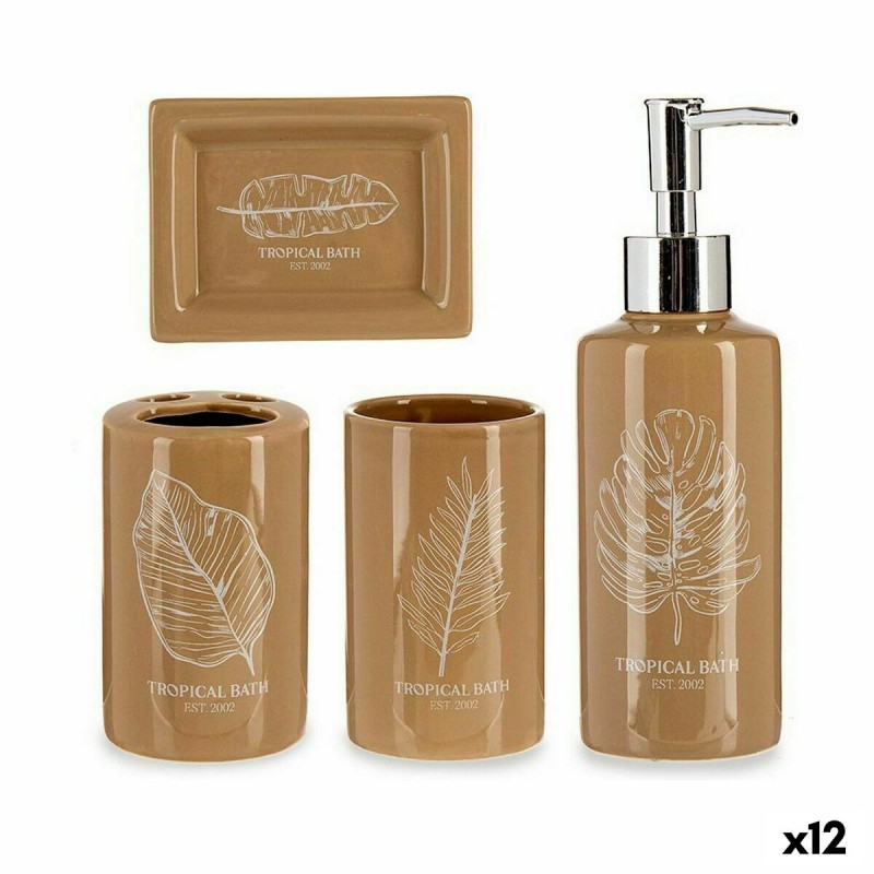 Set da Bagno Marrone Ceramica (12 Unità)