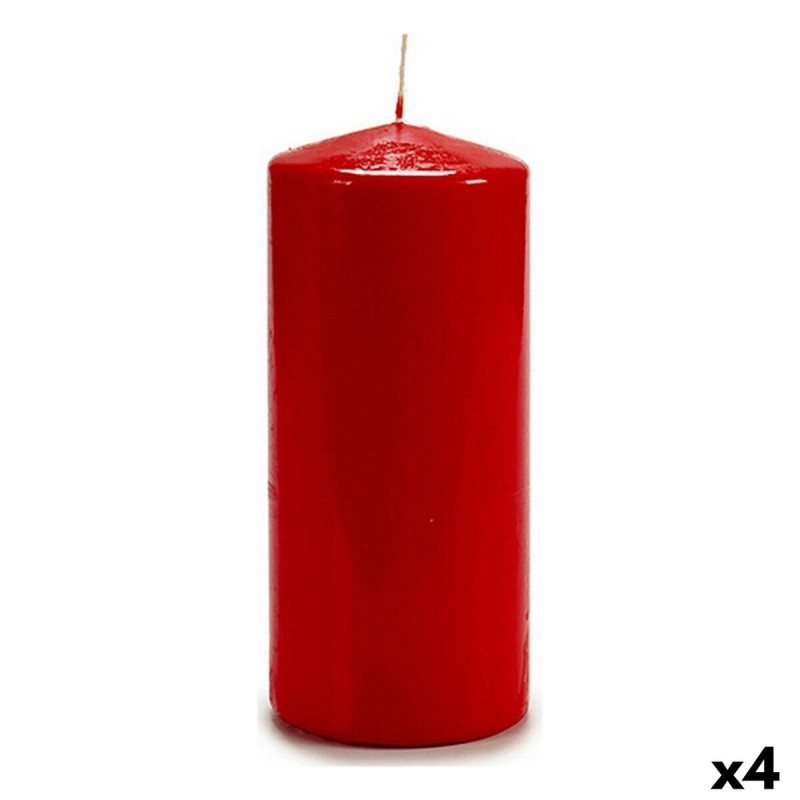 Candle Red 9 x 20 x 9 cm (4 Units)