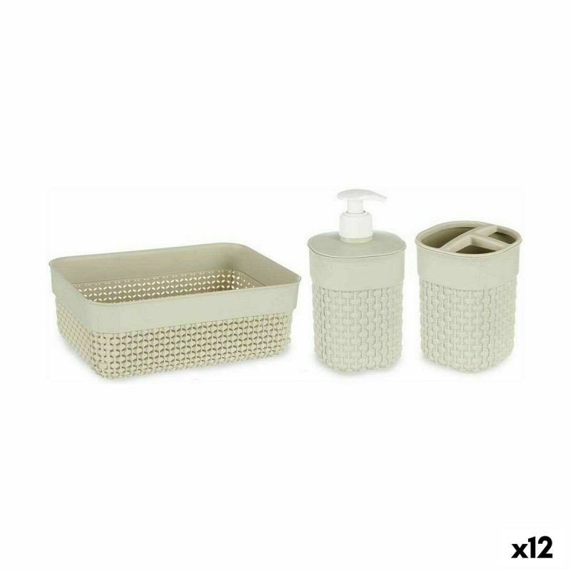 Badezimmer Set Beige Kunststoff (12...