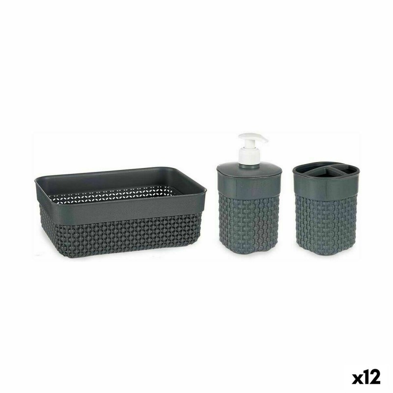 Set da Bagno Antracite Plastica (12...