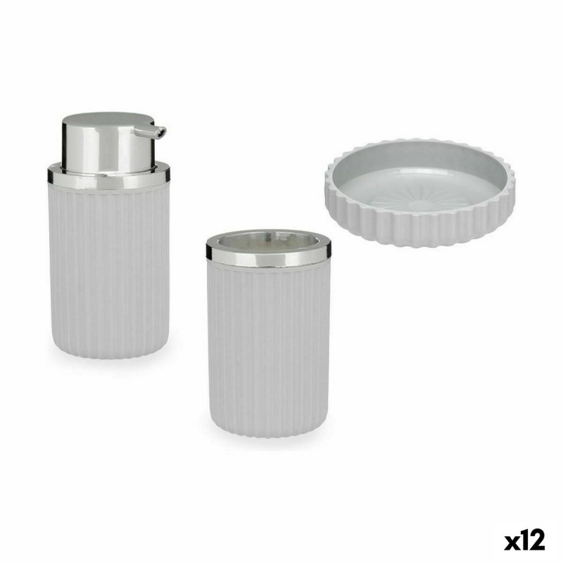 Set da Bagno Grigio Plastica (12 Unità)