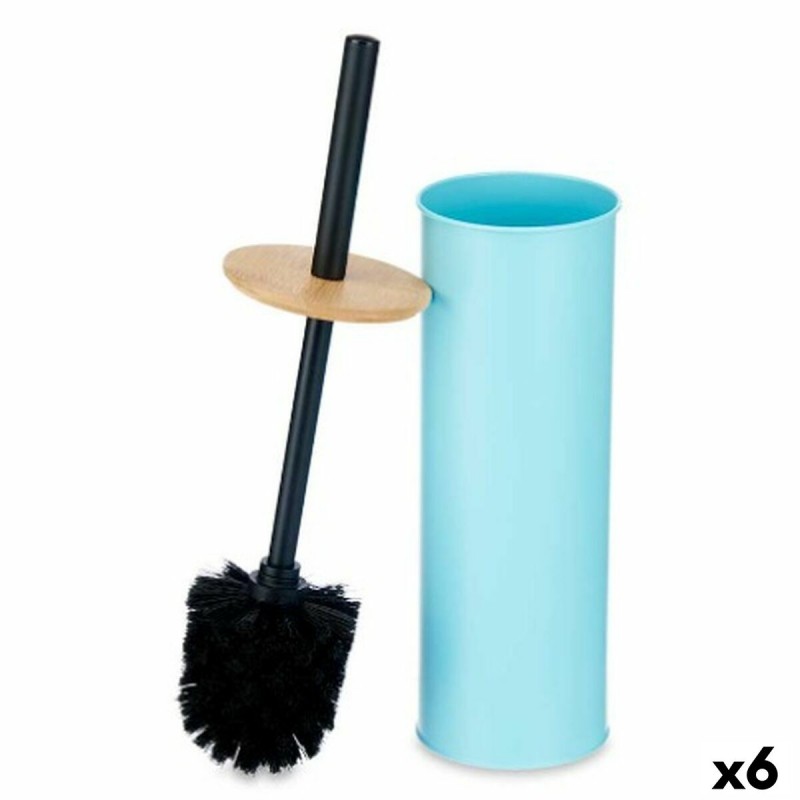 Toilet Brush Blue Metal Bamboo...