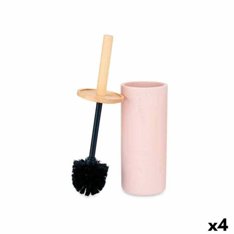 Toilet Brush Pink Wood Resin 10,2 x...