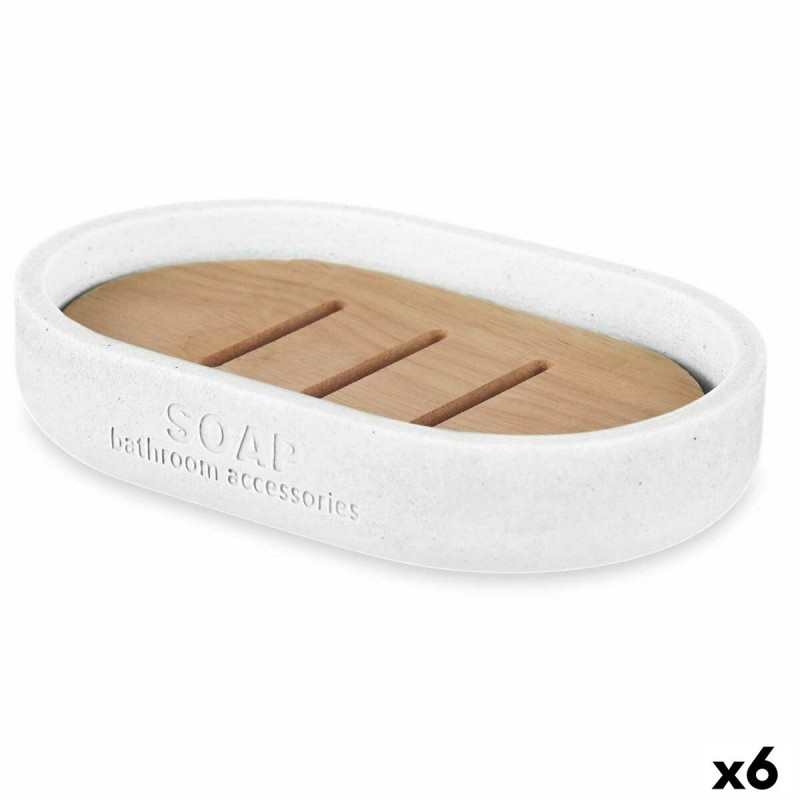 Soap dish White Resin Bamboo 12,5 x...