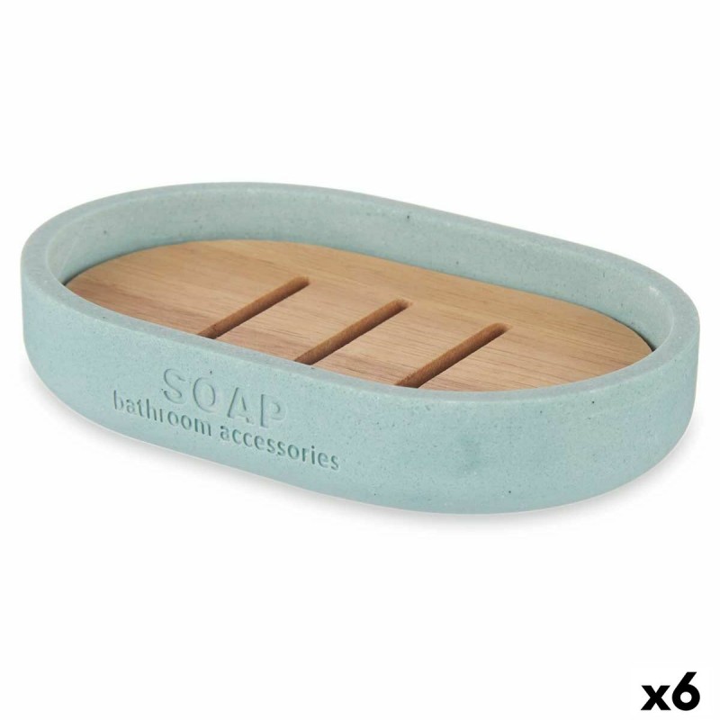 Soap dish Blue Resin Bamboo 12,5 x...