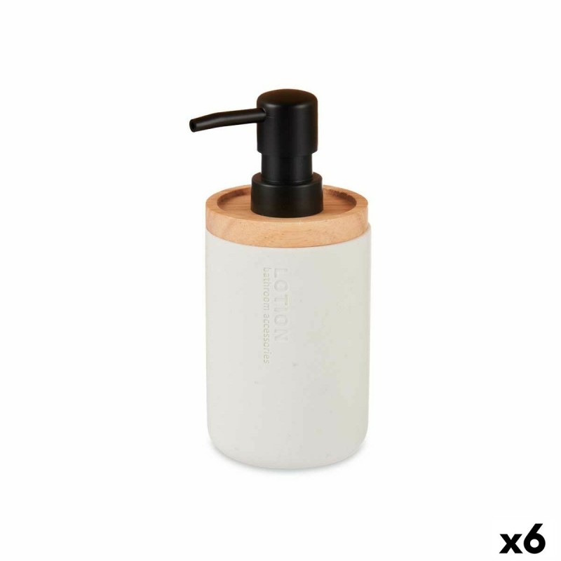 Soap Dispenser White Wood Resin...