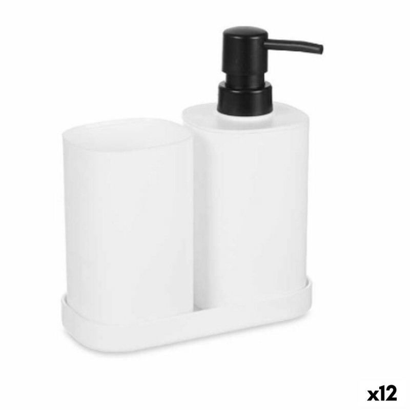 Bath Set White Black polypropylene...