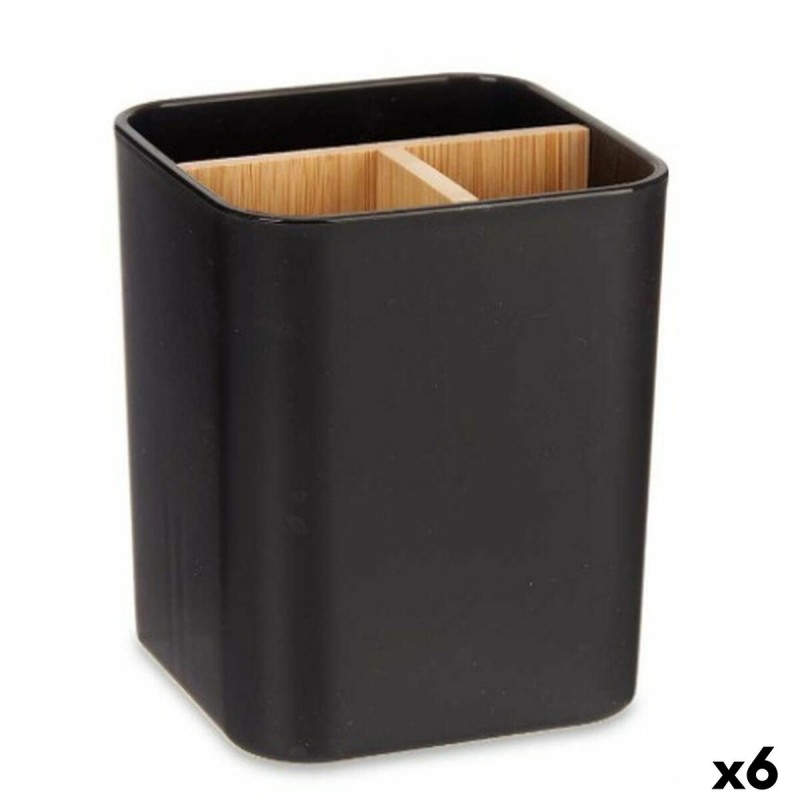 Toothbrush Holder Black Bamboo...