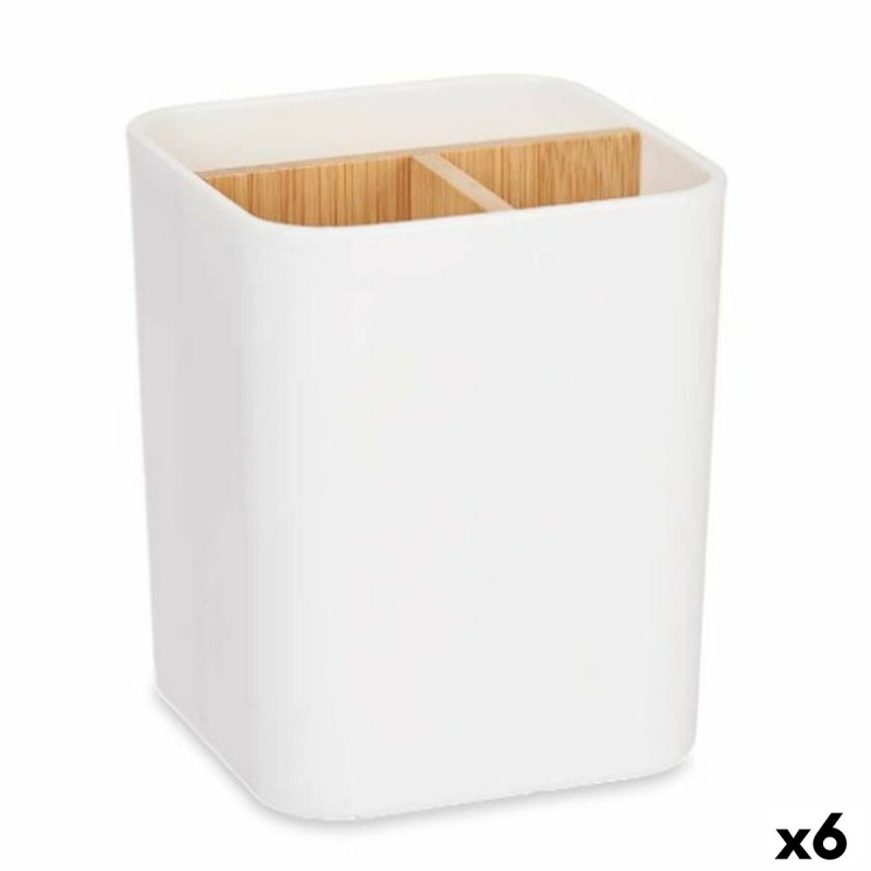 Toothbrush Holder White Bamboo...