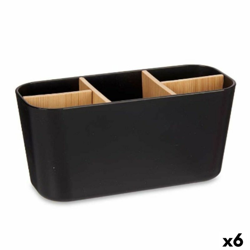 Toothbrush Holder Black Bamboo...