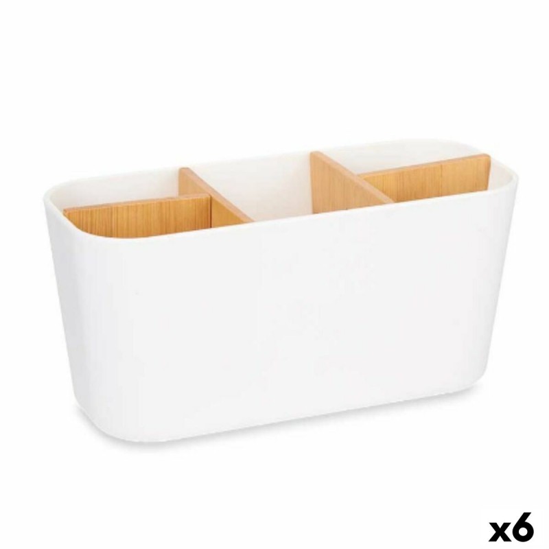 Toothbrush Holder White Bamboo...