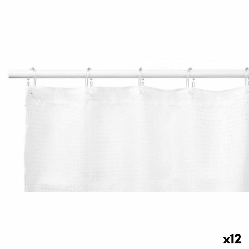 Shower Curtain Points White Polyester...