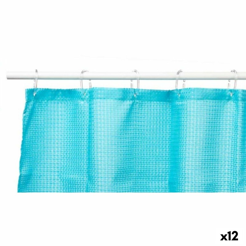 Shower Curtain Points Blue Polyester...