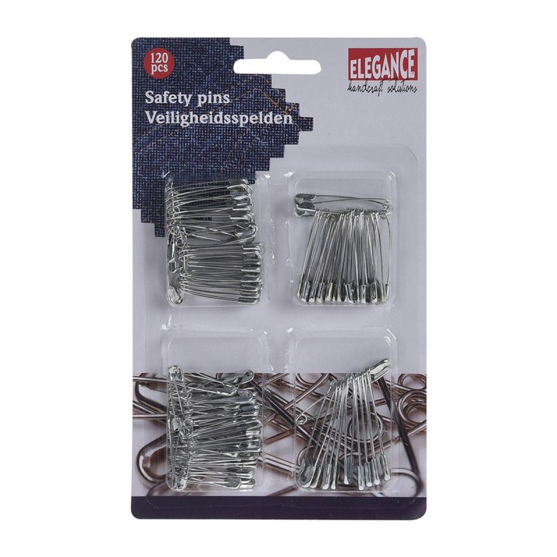 Safety pins Steel 120 Units