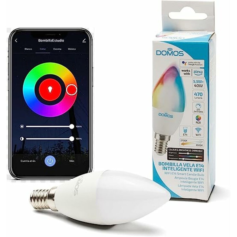 Smart Gloeilamp Domos DOML-C37-55R...