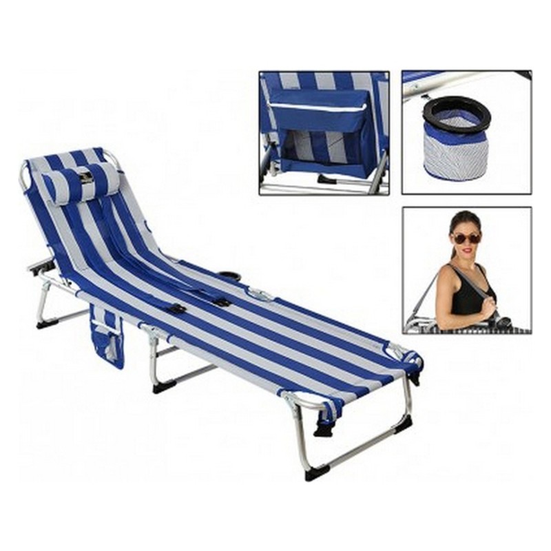 Chaise longue Bleu Blanc 185 x 57 x...