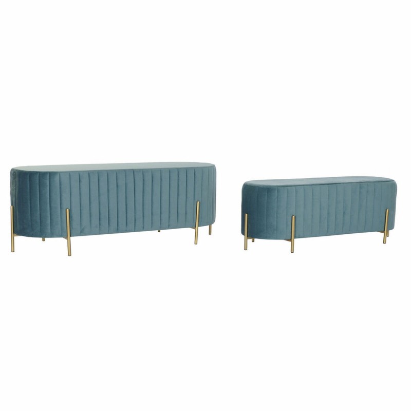 Banqueta DKD Home Decor   Azul Dorado...