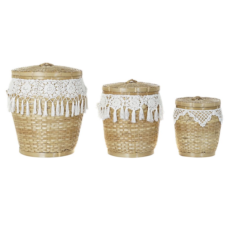 Juego de Cestas DKD Home Decor Blanco...