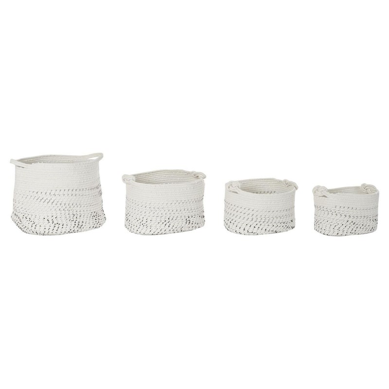 Juego de Cestas DKD Home Decor Blanco...