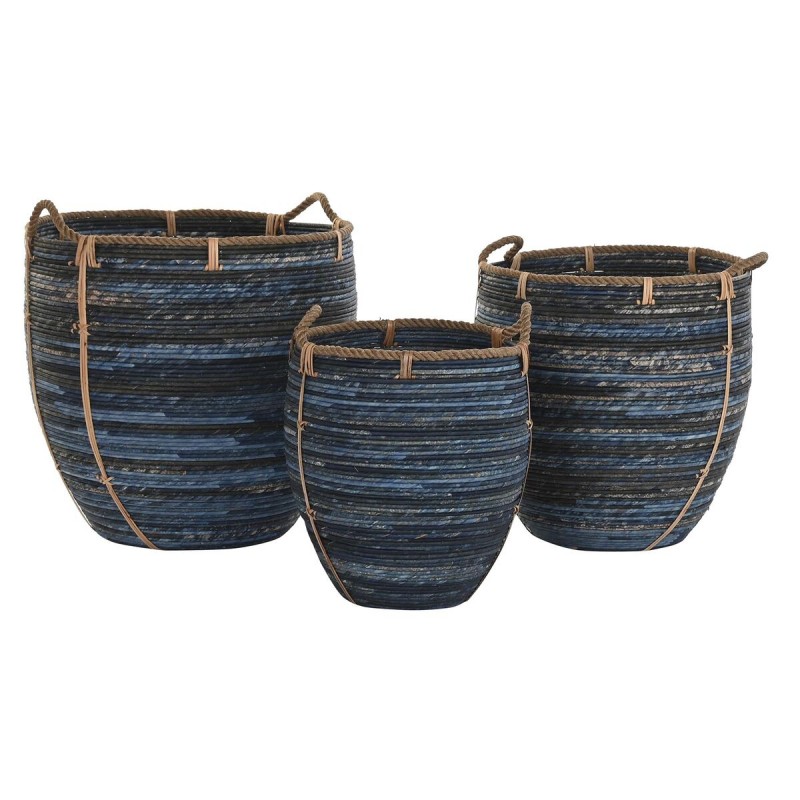 Basket set DKD Home Decor Navy Blue...