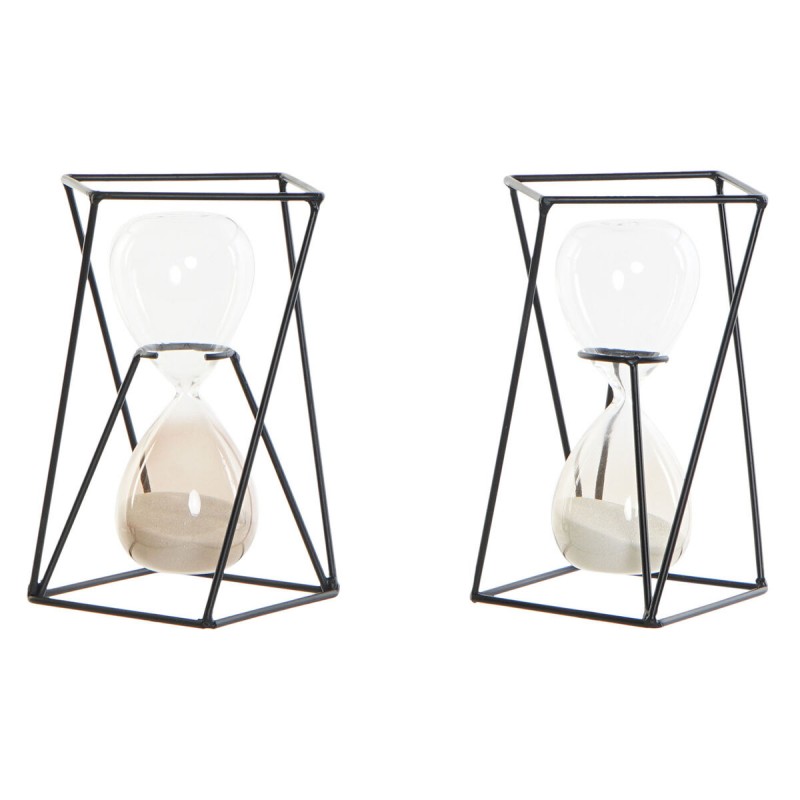 Hourglass DKD Home Decor Black Amber...