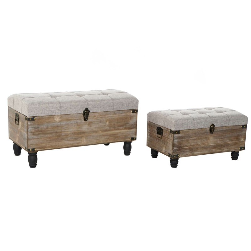 Bench DKD Home Decor Grey Brown (2...