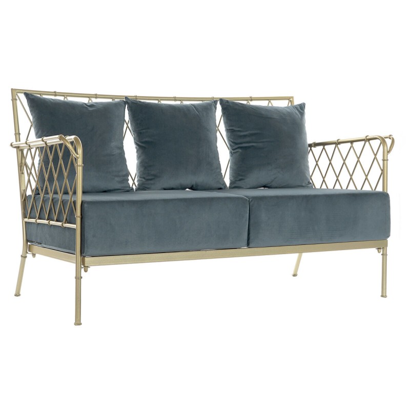 Sofa DKD Home Decor Blauw Gouden...