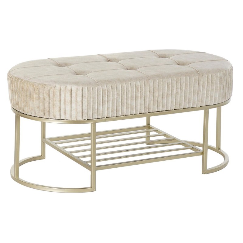 Banqueta DKD Home Decor Beige Dorado...