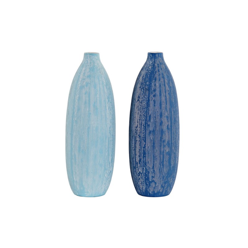 Vase DKD Home Decor Blau Himmelsblau...