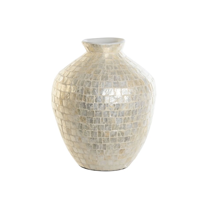 Vase DKD Home Decor Blanc Bambou...