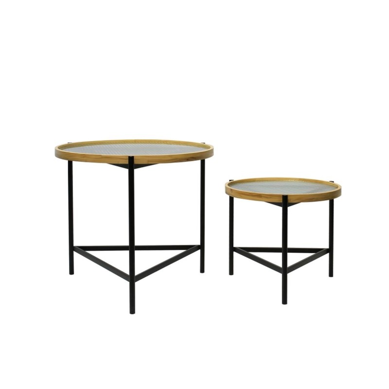 Set van 2 tafels DKD Home Decor Zwart...