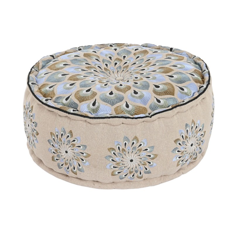 Pouf DKD Home Decor Bleu Beige 60 x...