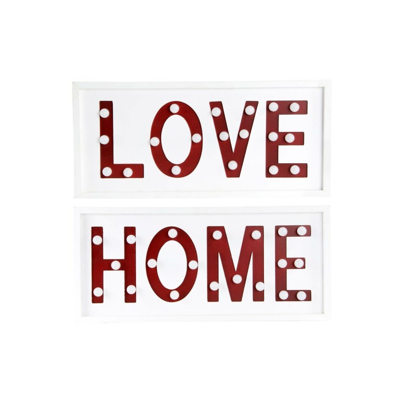 Wanddecoratie DKD Home Decor Wit Rood...