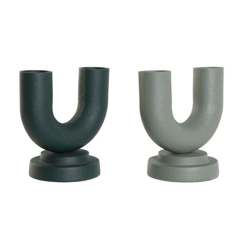 Vase Home ESPRIT Green Aluminium 18 x...