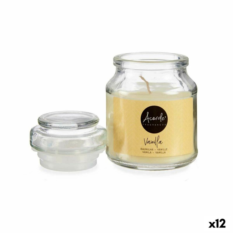 Scented Candle Vanilla Beige Glass...