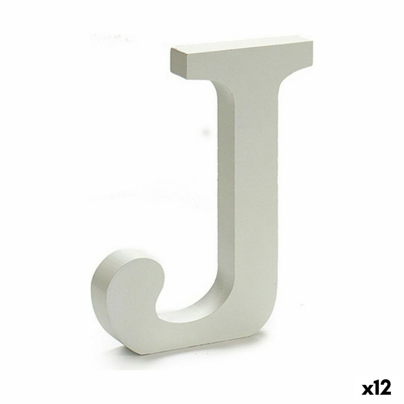 Lettera J Legno Bianco (1,8 x 21 x 17...