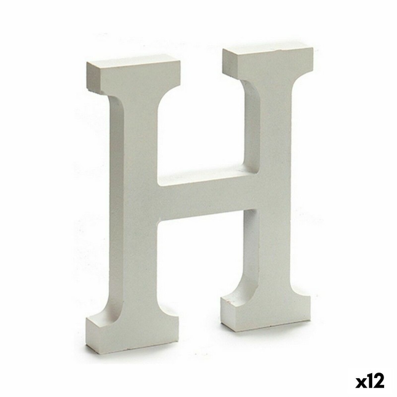 Letter H Wood White (1,8 x 21 x 17...