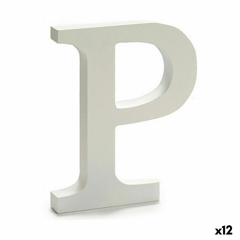 Letra P Madera Blanco (1,8 x 21 x 17...