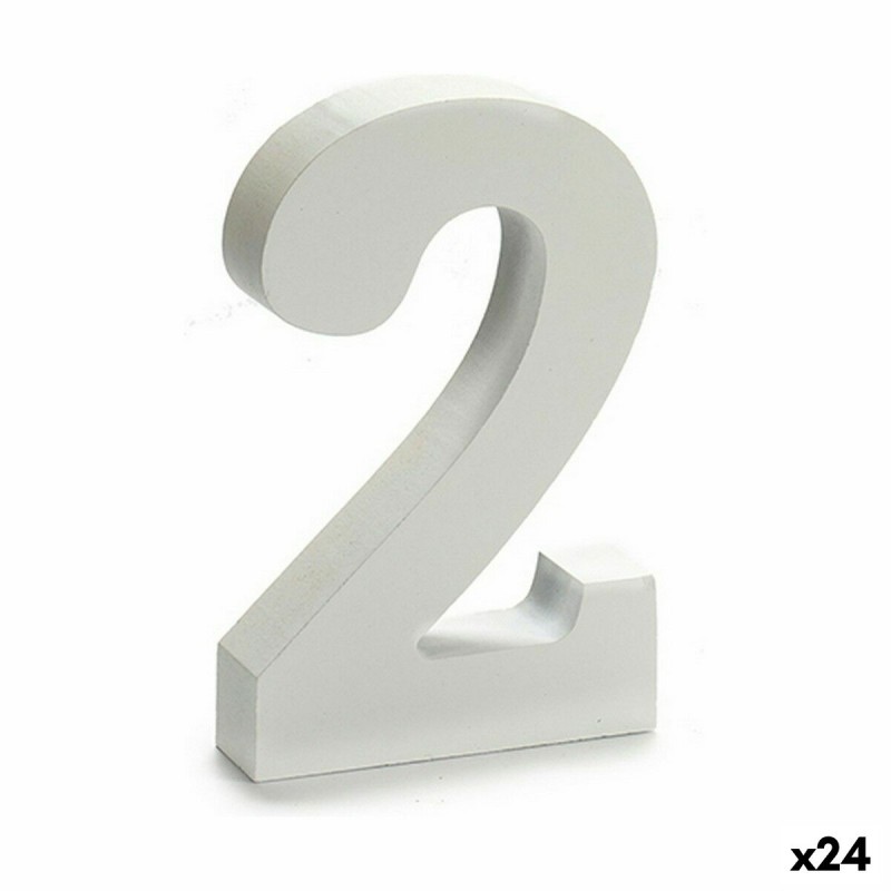 Numeri 2 Legno Bianco (2 x 16 x 14,5...