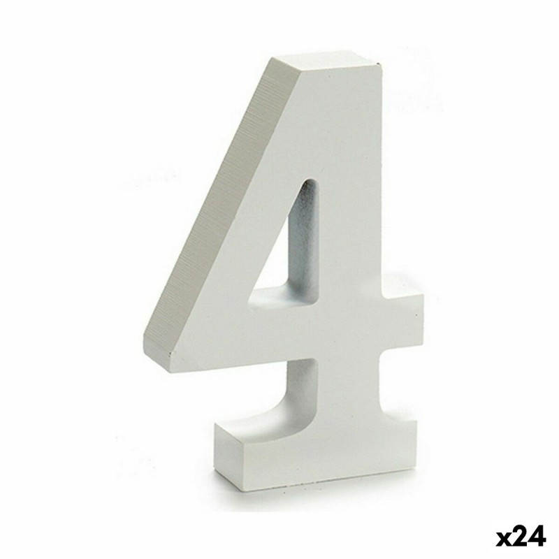 Numeri 4 Legno Bianco (2 x 16 x 14,5...