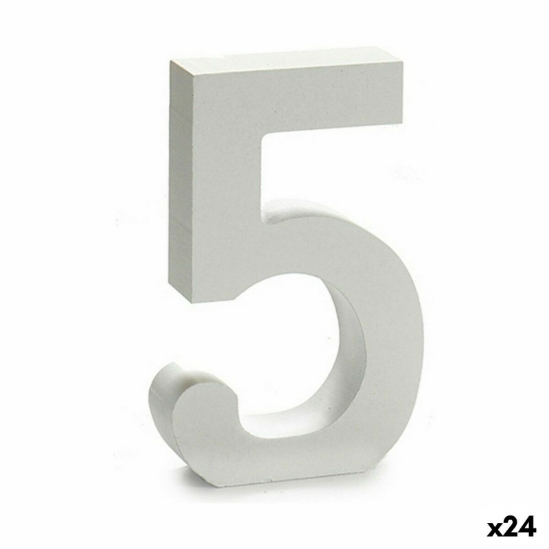 Numeri 5 Legno Bianco (2 x 16 x 14,5...